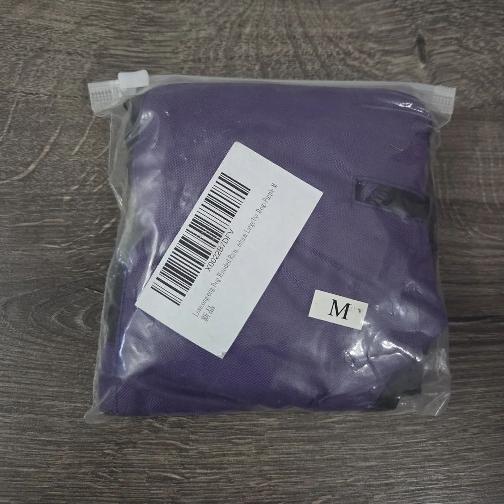 Waterproof dog raincoat with removable hood size S/M NEW